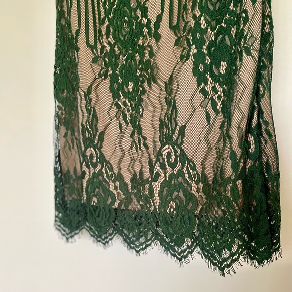 Forever 21 Green Floral Lace Open Back Bodycon Mini Dress - Picture 9 of 9